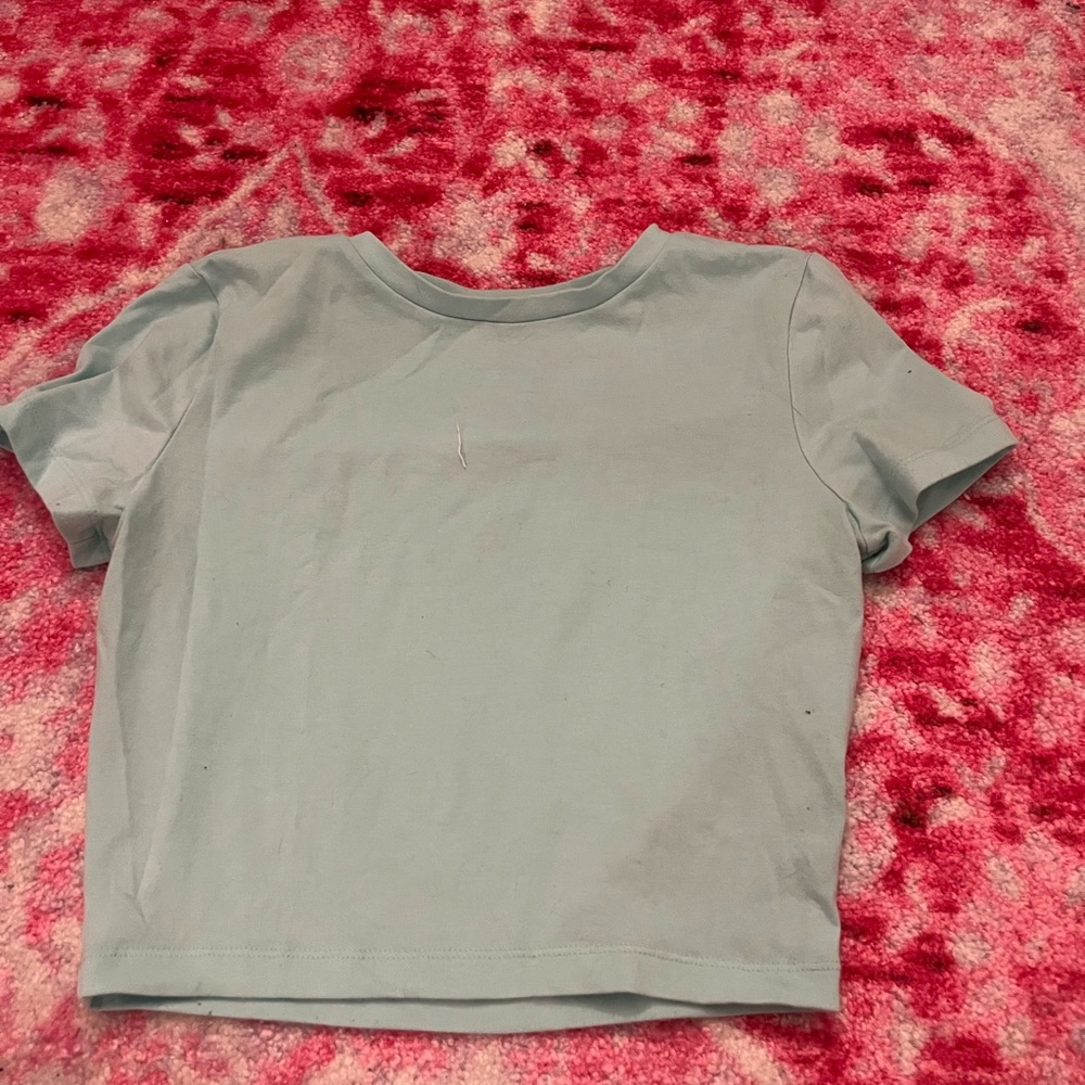 blue target crop top